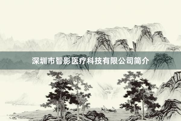 深圳市智影医疗科技有限公司简介
